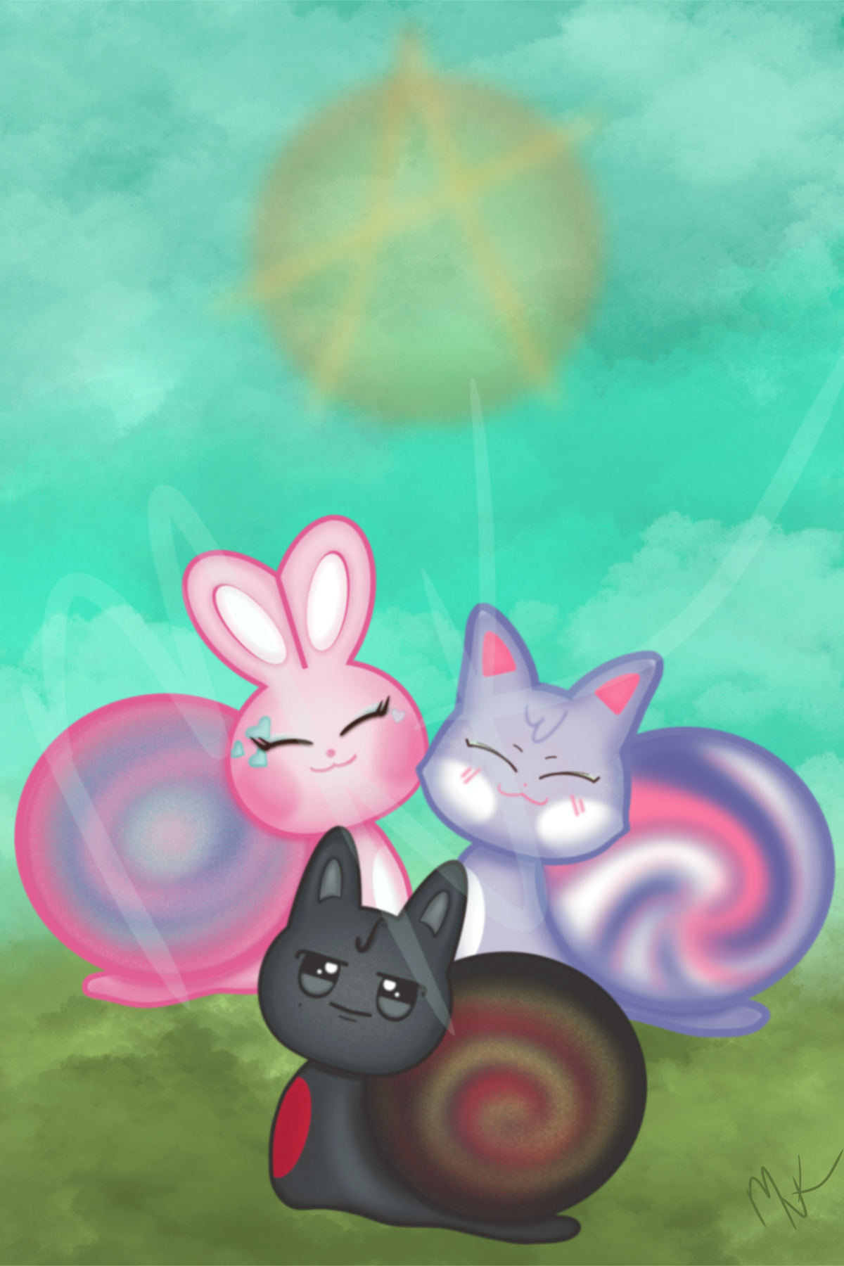 Snail.iteez; Digital Art Prints; Snail Cats, Bear, Dogs, Squirrel, Bunny