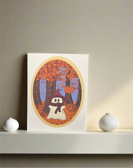 Cozy Fall Ghost Greeting Card