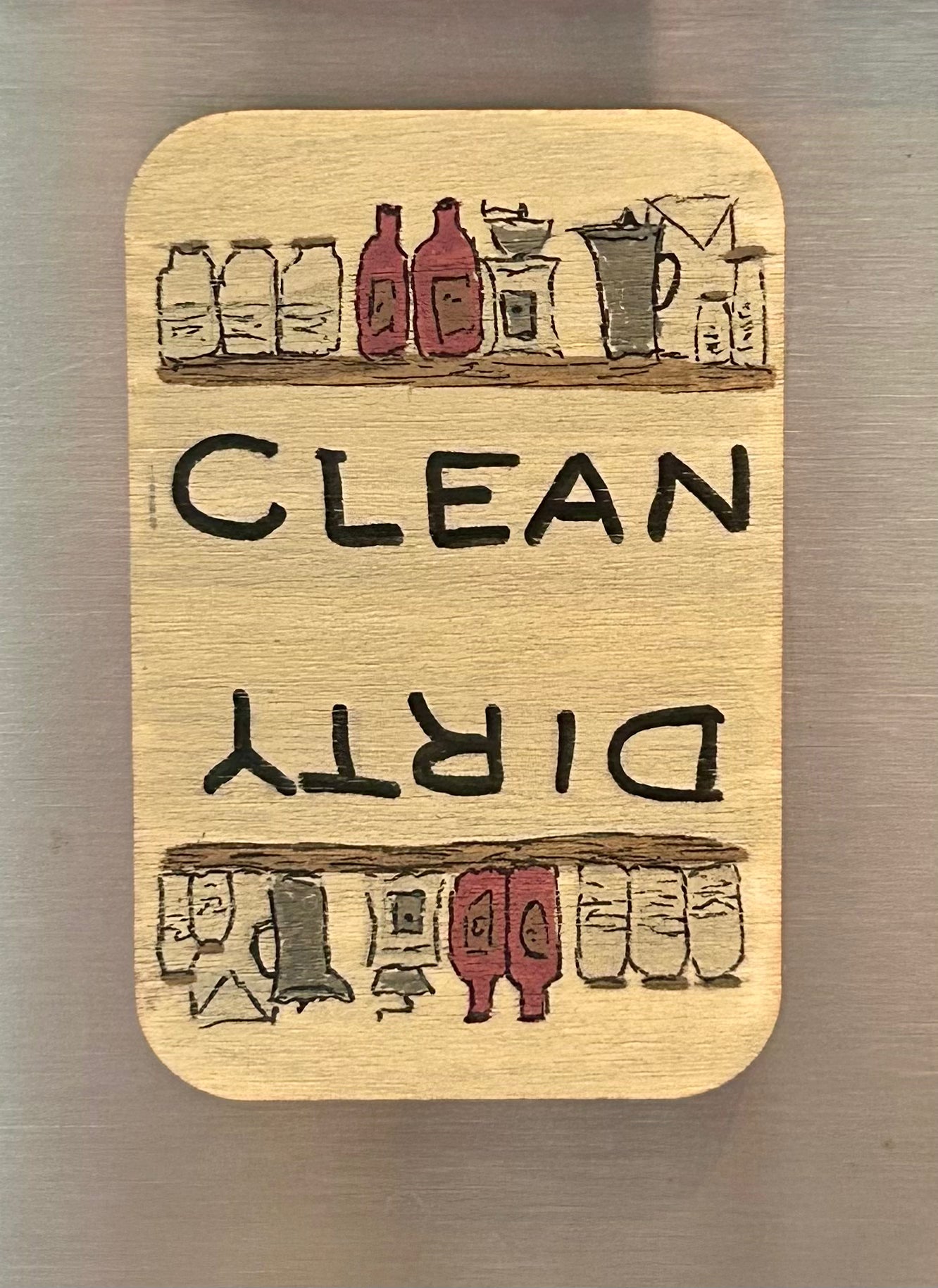 Magnetic Dishwasher Sign - Pantry Shelves