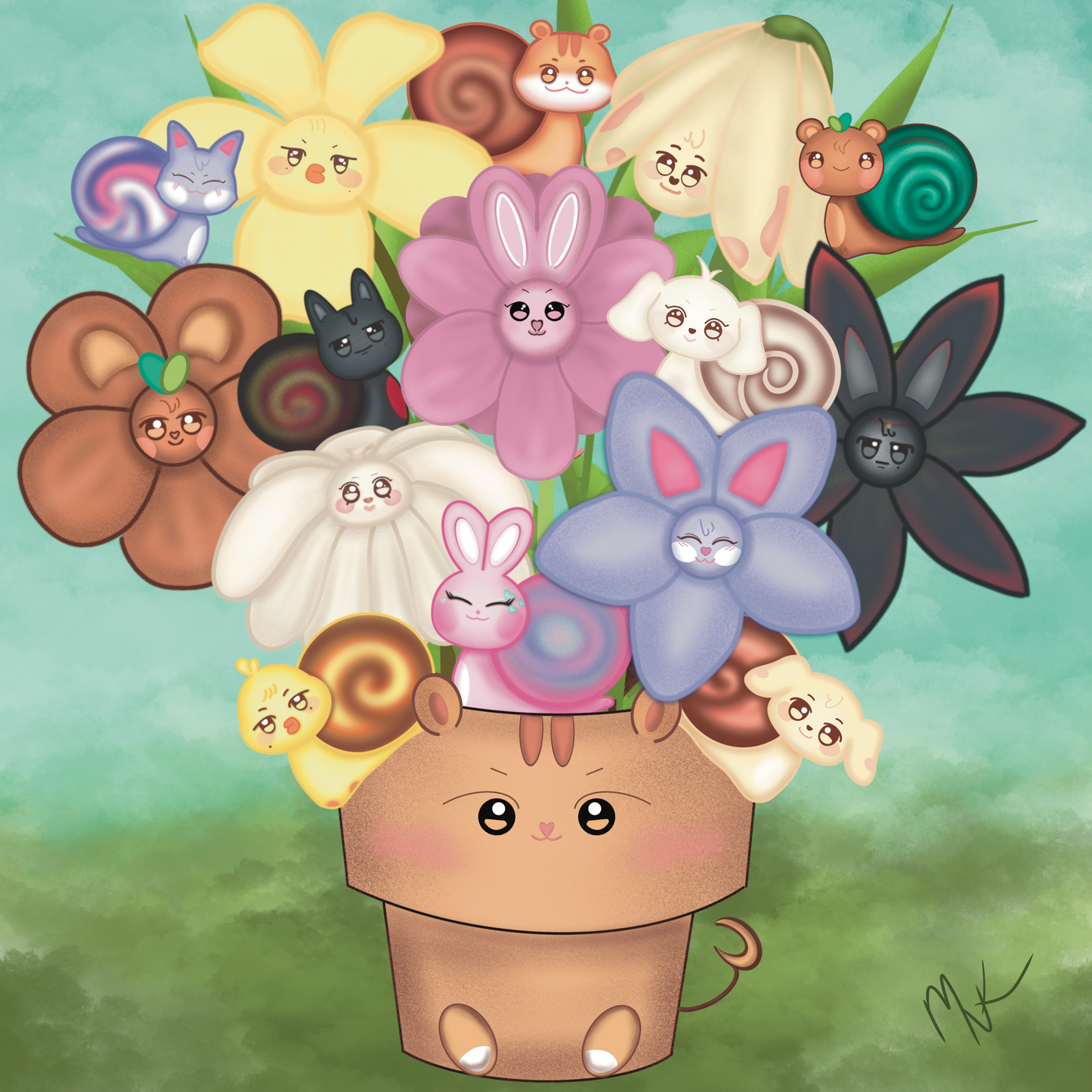 Snail.iteez; Digital Art Prints; Snail Cats, Bear, Dogs, Squirrel, Bunny