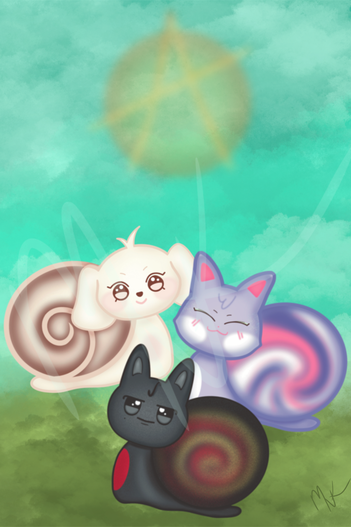 Snail.iteez; Digital Art Prints; Snail Cats, Bear, Dogs, Squirrel, Bunny