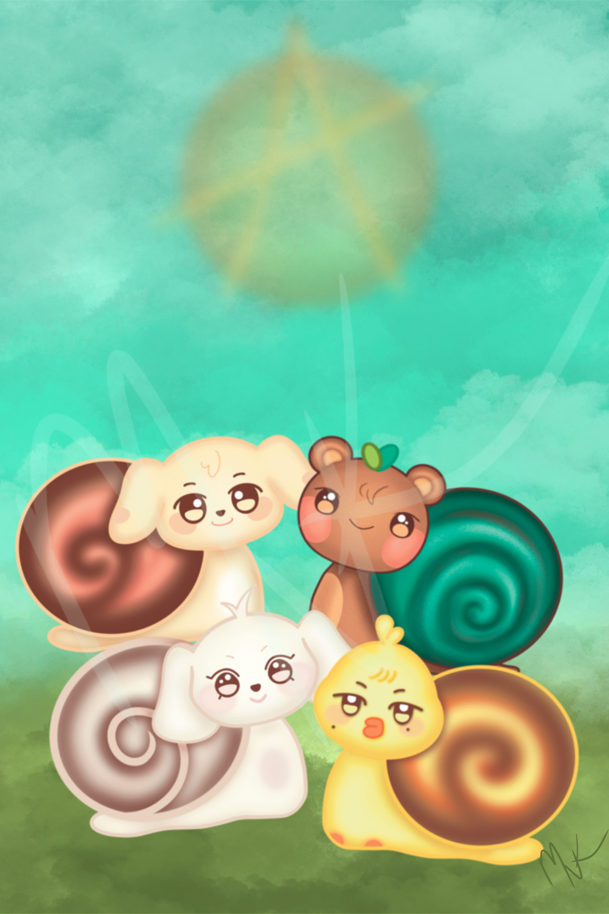 Snail.iteez; Digital Art Prints; Snail Cats, Bear, Dogs, Squirrel, Bunny