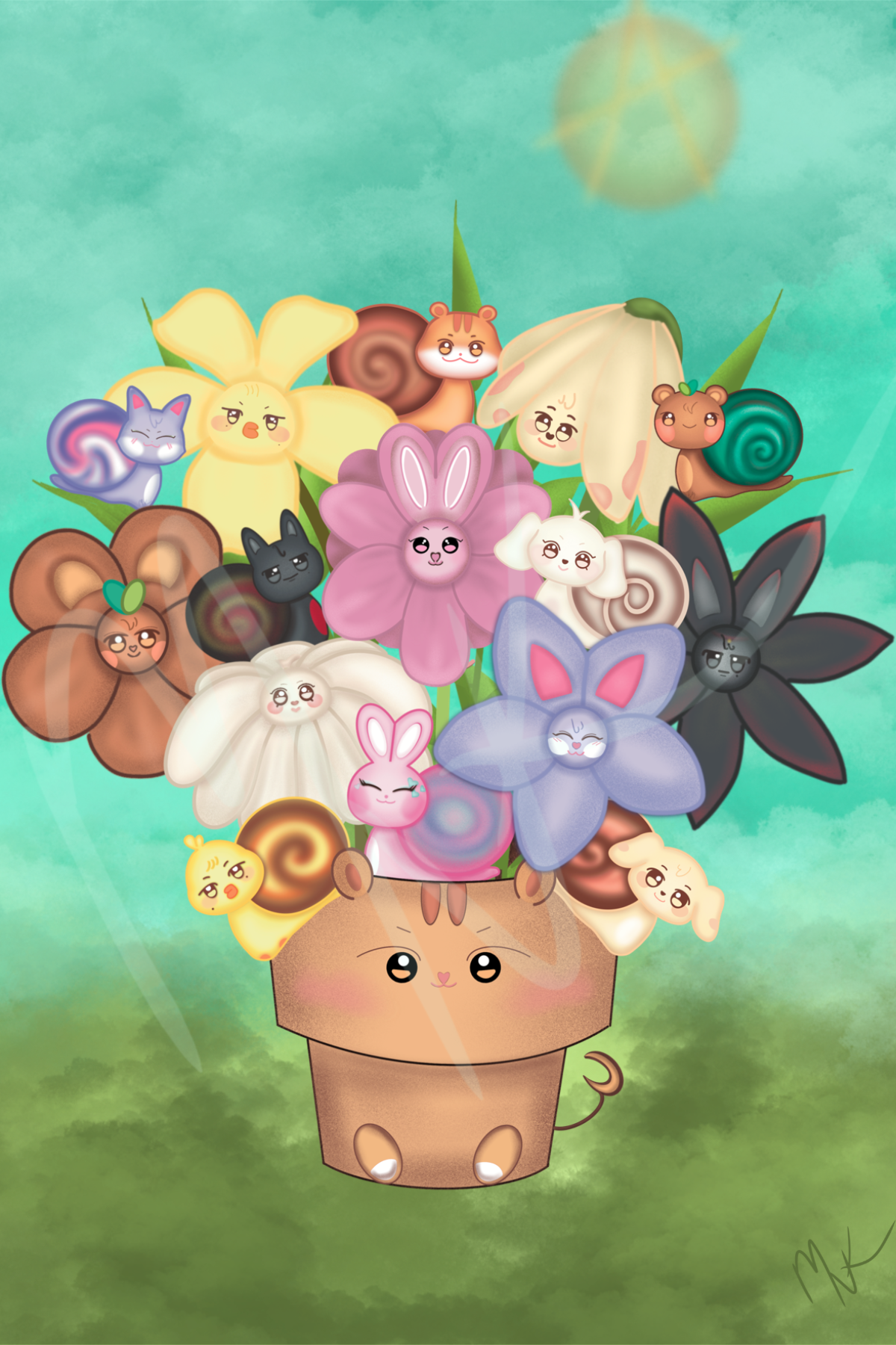 Snail.iteez; Digital Art Prints; Snail Cats, Bear, Dogs, Squirrel, Bunny