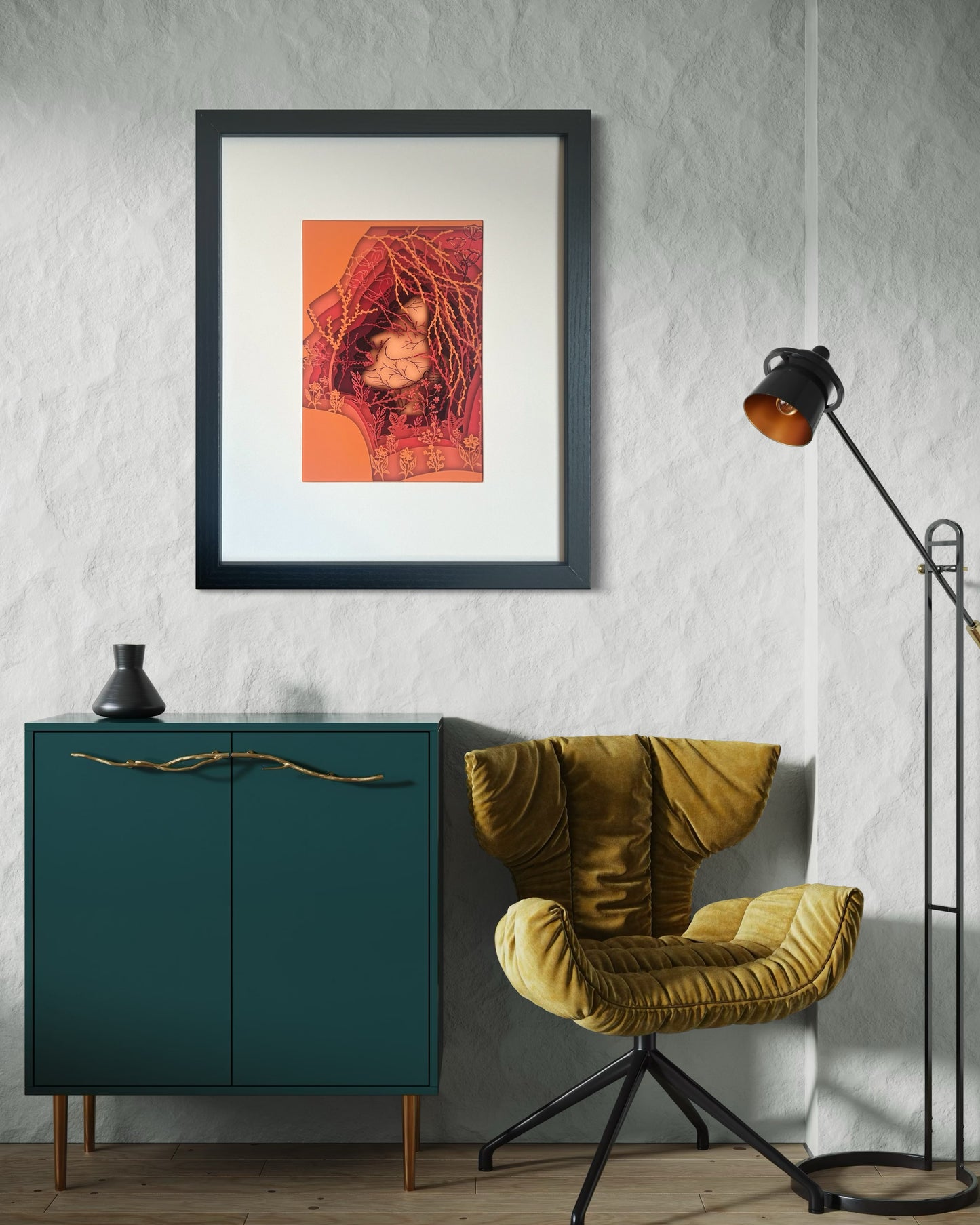 Stoma’s Whisper; Papercut Effect Digital Art Print